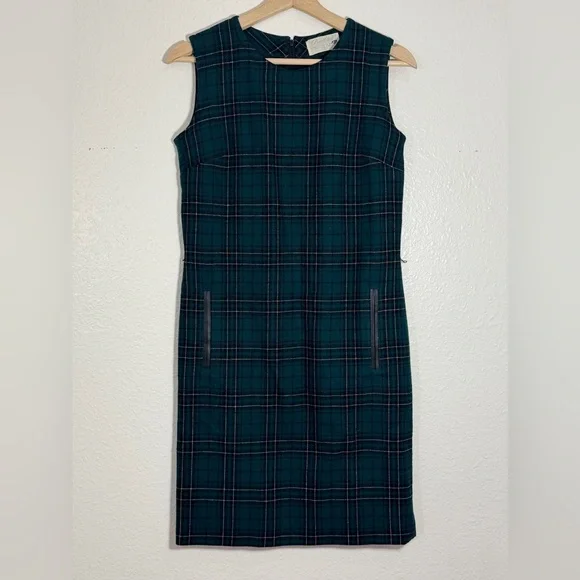 Rare Vintage 1950s–60s Pendleton Wool Green Plaid Jumper Dress Collector’s Piece - Picture 3 of 12
